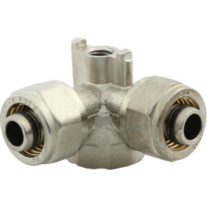 سه راه دیواری 90توپیچ، دو خار کوپلی Double Wall Elbow Female With 2 Holes