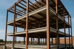 اسکلت فلزی مرکب  ستختمان ترکیبی از فولاد و بتن که در این نوع سیستم، فولاد و بتن به‌طور هم زمان در ساختار سازه به‌کار گرفته می‌شوند