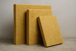 پشم سنگ تخته ای زردرنگ برای عایق کاری دیوار و سقف با ساختار متراکم و مقاوم در برابر حرارت