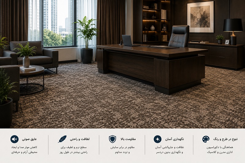 موکت Cut Pile لوکس برای اتاق مدیریت